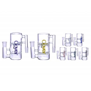 14mm Clover Glass 90 Angle Double Honey Comb Perc Ash Catcher [WPG-04]